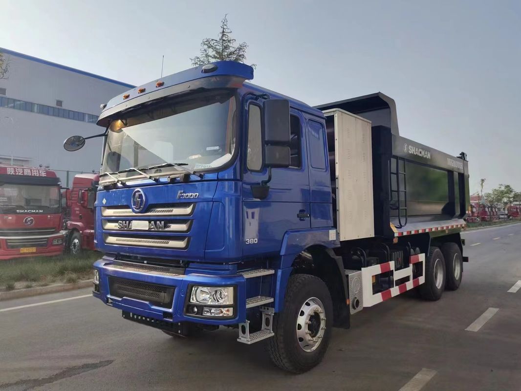 Le camion de décharges à GNC SHACMAN F3000 6x4 380 EuroV bleu
