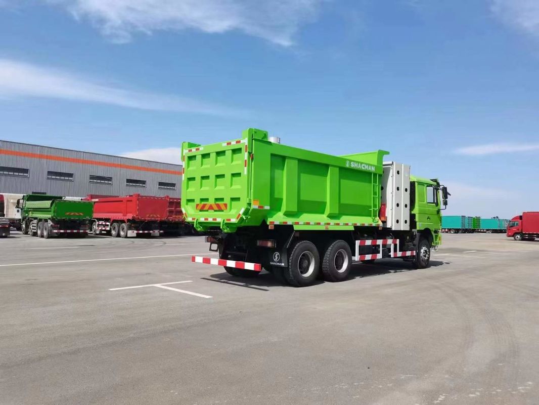10 roues SHACMAN F3000 CNG Dump Truck 6x4 Euro V WEICHAI-430HP Vert Parfait pour la construction et l'exploitation minière