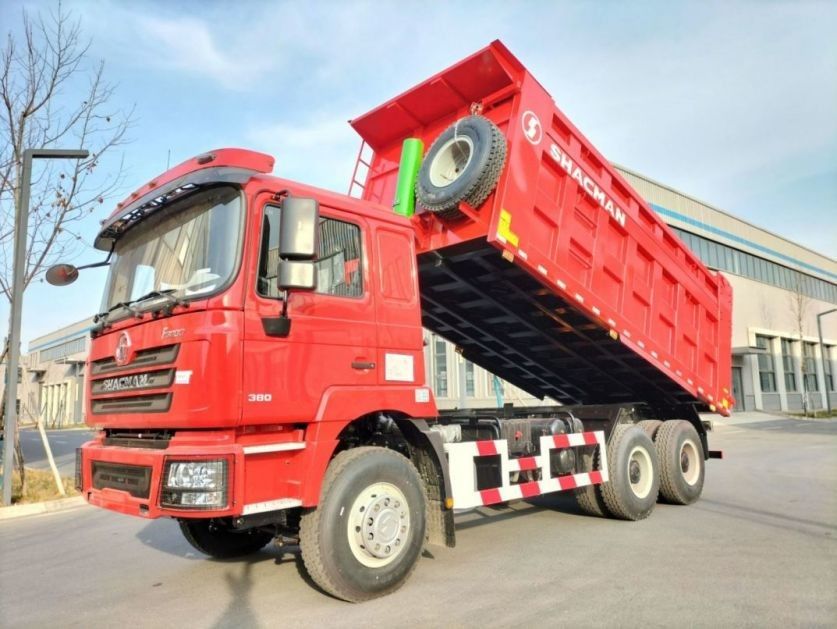 10 pneus SHACMAN 30t camion de décharge F3000 6x4 380hp EuroII moteur diesel Red Tipper