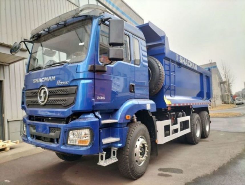 SHACMAN Dump Truck 6x4 H3000 340 EuroII Boîte de chargement bleue pour le précipiteur de type U