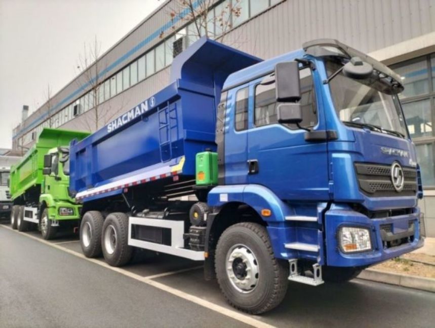 SHACMAN Dump Truck 6x4 H3000 340 EuroII Boîte de chargement bleue pour le précipiteur de type U