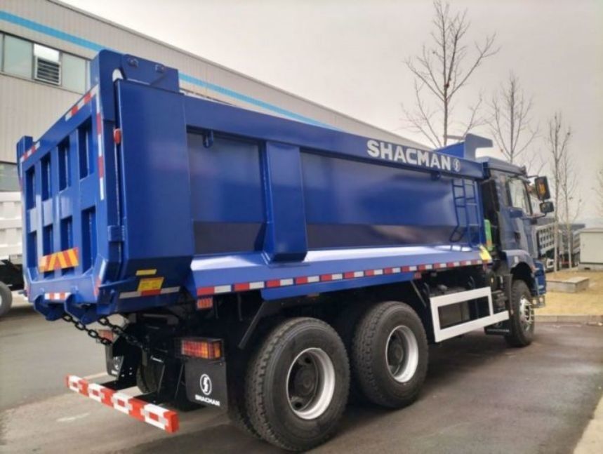 SHACMAN Dump Truck 6x4 H3000 340 EuroII Boîte de chargement bleue pour le précipiteur de type U