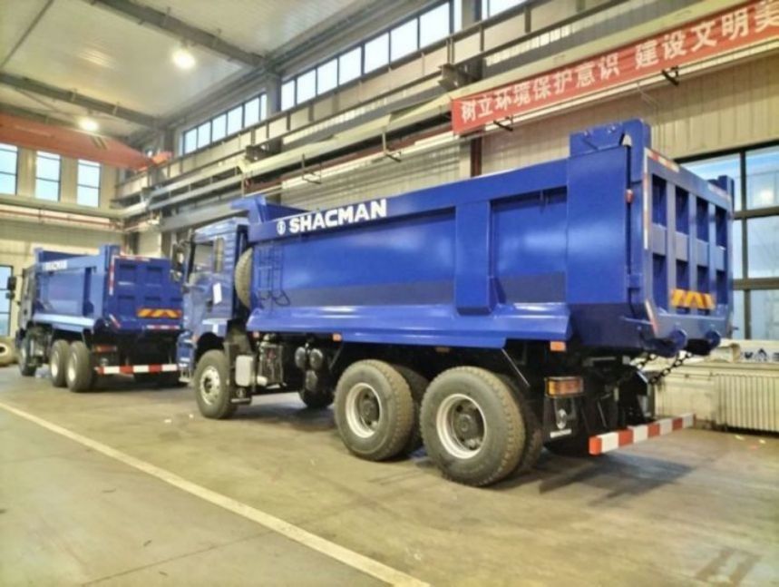 SHACMAN U-cargo boîte camionneur à ordures 6x4 H3000 380 EuroII Blue Tipper Standard cabine 12,00R20 pneus