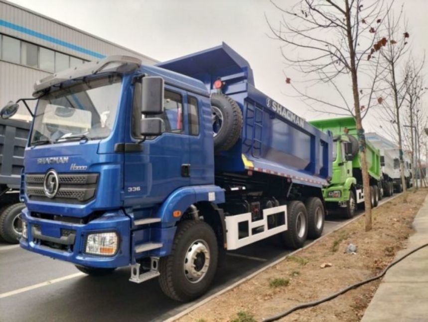 SHACMAN U-cargo boîte camionneur à ordures 6x4 H3000 380 EuroII Blue Tipper Standard cabine 12,00R20 pneus