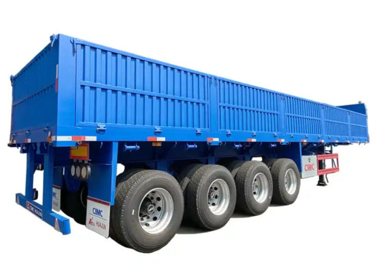 CIMC 4 essieux semi-remorque à plat avec paroi latérale de 1000 mm