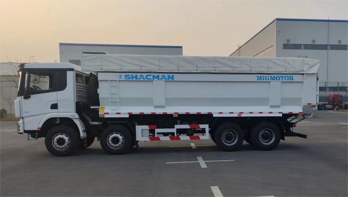 SHACMAN 8x4 440 chevaux EuroV chariot de décharge lourd blanc 20 à 30 tonnes chariot de décharge à bascule